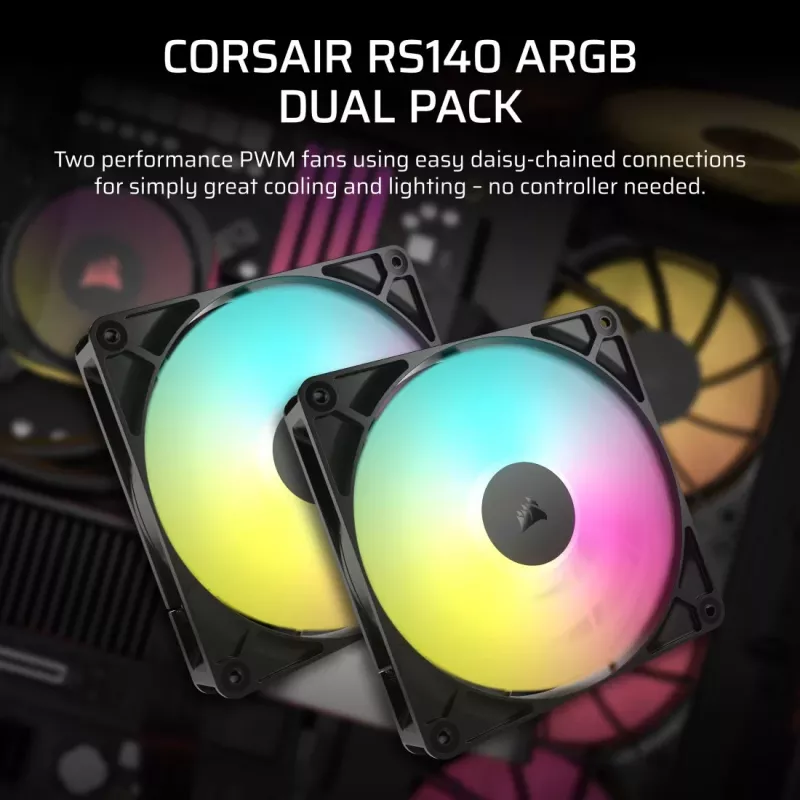 Fan Corsair RS140 ARGB 14 cm Black 330-1700 RPM