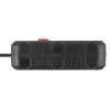 Power strip MACLEAN MCE388 B — 2 AC sockets, 3×USB A, 110–120V 50/60Hz, 2500W, 3 m cable, black