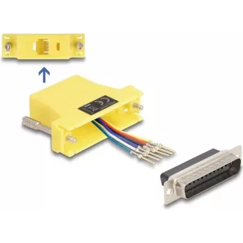 DeLOCK D-Sub 25 pin male to RJ12 female Assembly Kit yellow