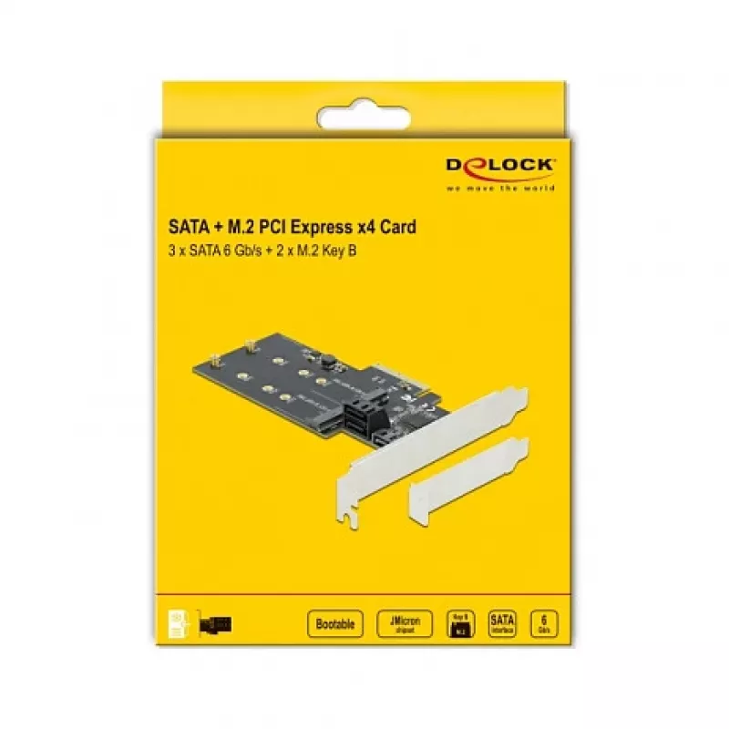 SATA and M.2 PCI Express Card DeLOCK 3 port SATA and 2 slot M.2 Key B