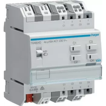 Hager TXA604D Trigger for Roller Shutter/Blind DIN-rail mounting 6 Channels (TXA604D)