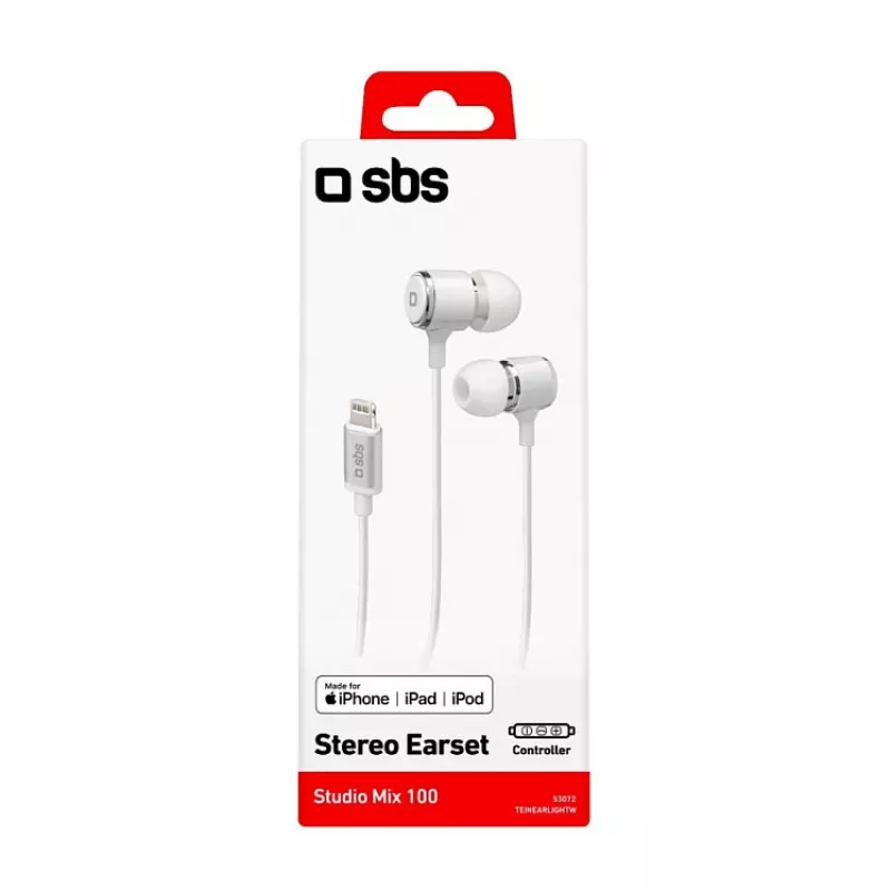 SBS TEINEARLIGHTW - Headphones - In-Ear - Anrufe & Musik - White - Knopf - Buttons