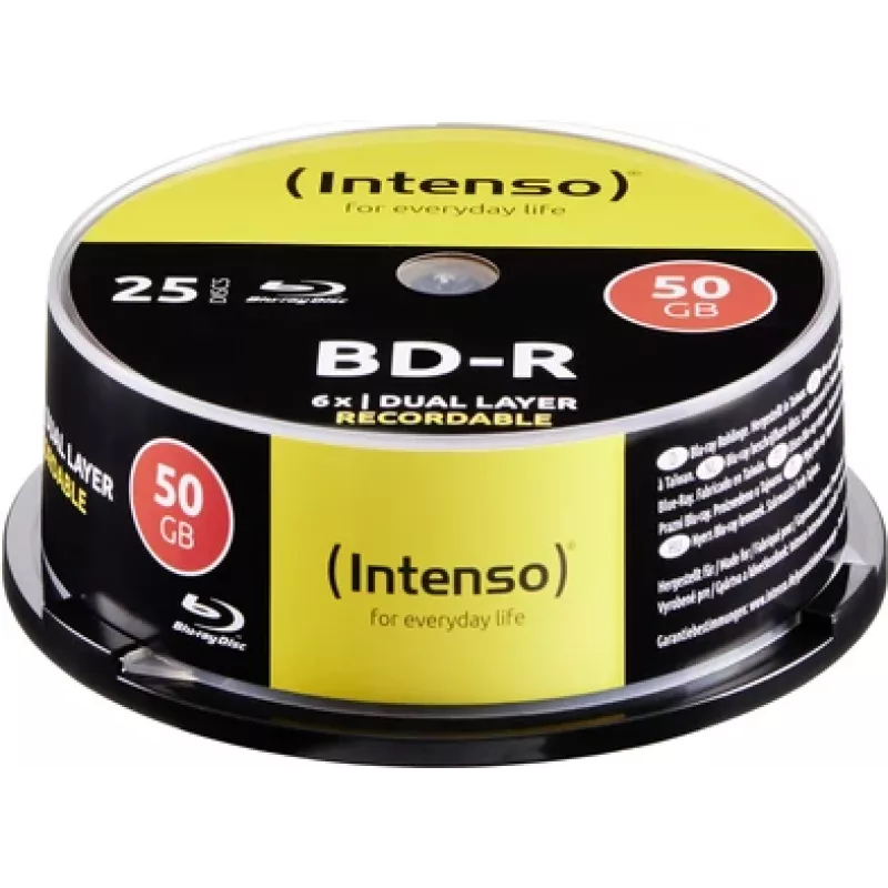 Intenso - 25 x BD-R - 50GB 6x - Spindel (5001124)