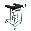 Four-wheeled support walker VITEA CARE VCBK2A with adjustable height, folding steel frame, brakes, 4 rubber wheels, max load 125 kg