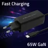 GaN Laptop Charger QOLTEC 52419 65W USB-C PD 5V/20V 3A/3.25A, 220–240V, 1.8m cable, black
