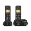 Cordless Analog/DECT Telephone Gigaset PURE 100A Duo — 2 Handsets, Speakerphone, Caller ID, 1.5 inch Display, Black