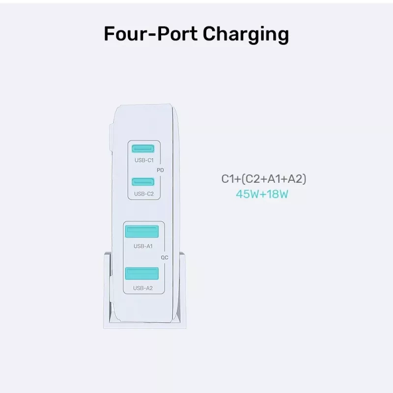 Desk Charger Unitek P1228AWH01-EU 70W 2×USB-A 2×USB-C