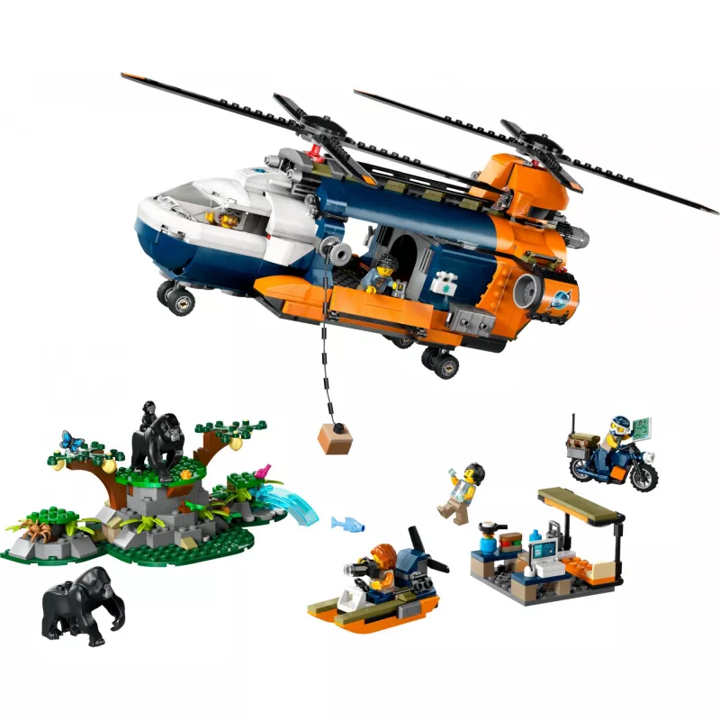 LEGO City 60437 Jungle explorer helicopter in base camp