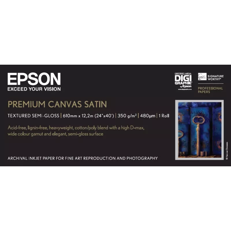 Epson Premium Canvas Satin, 24 inch x 12,2 m, 350g/m²