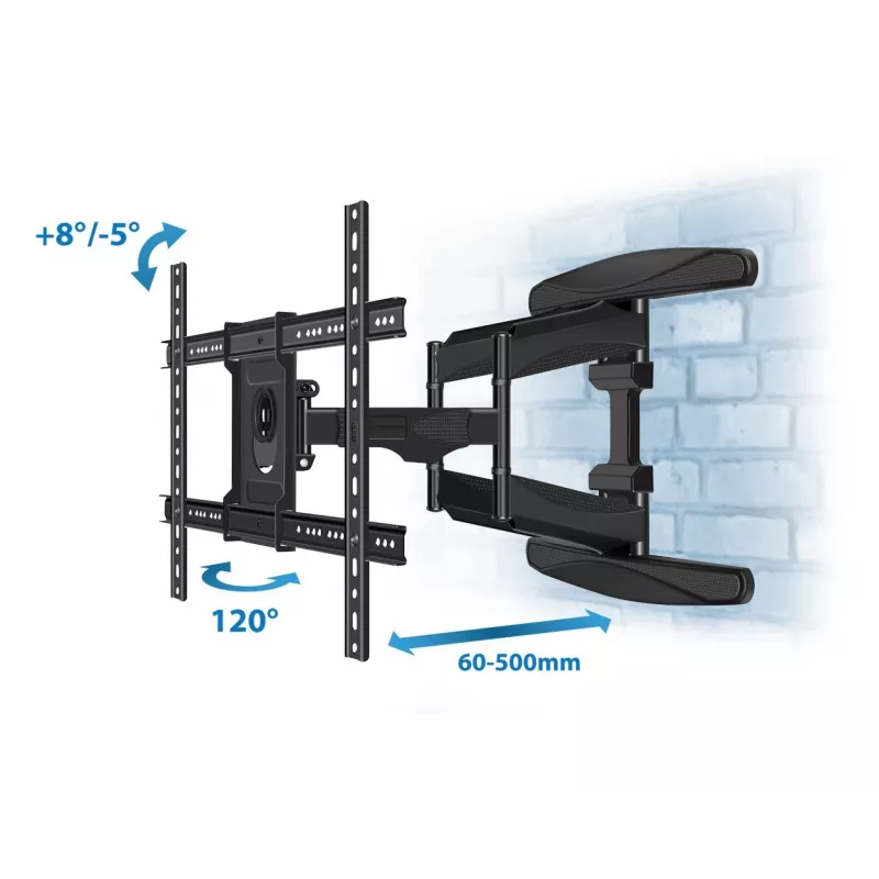 Wall mount frame ESPERANZA ERW021 for 40–85 inch flat TVs, metal, tilt, 6–50 cm distance, 68 kg capacity, VESA 200x100–600x500 mm