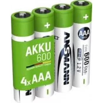 Ansmann 1x4 NiMH Battery Micro AAA Type 600 min.550 mAh 1311-0022 (1311-0022)