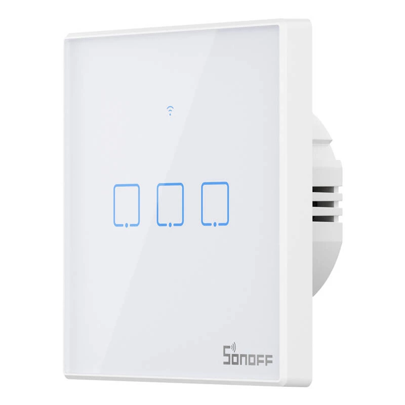Wall-mounted smart light switch Sonoff T2 EU TX 3-channel Wi‑Fi + RF 433 control