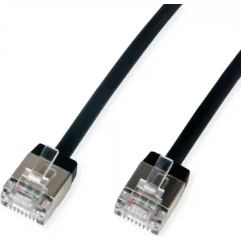 ROLINE U/FTP Patch Cable Cat.6A Ultra- kurzer RJ45 black 5m - Network - CAT 6a (21.15.4565)