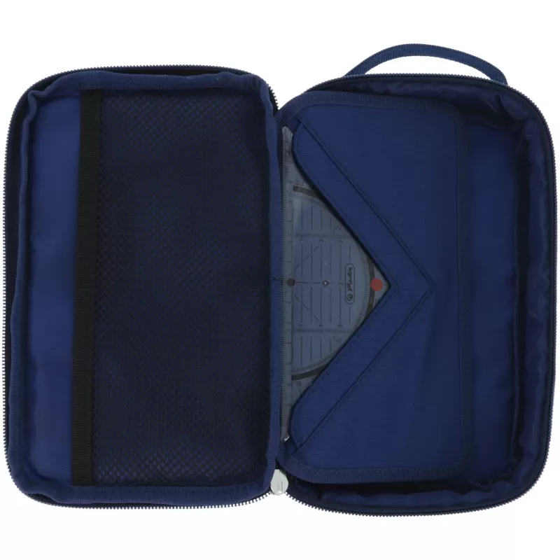 Pencil Case Herlitz 2 Go CamoBlue Polyester Blue 210x130x60mm