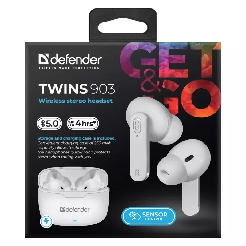 Defender TWINS 903 Bluetooth headphones, white
