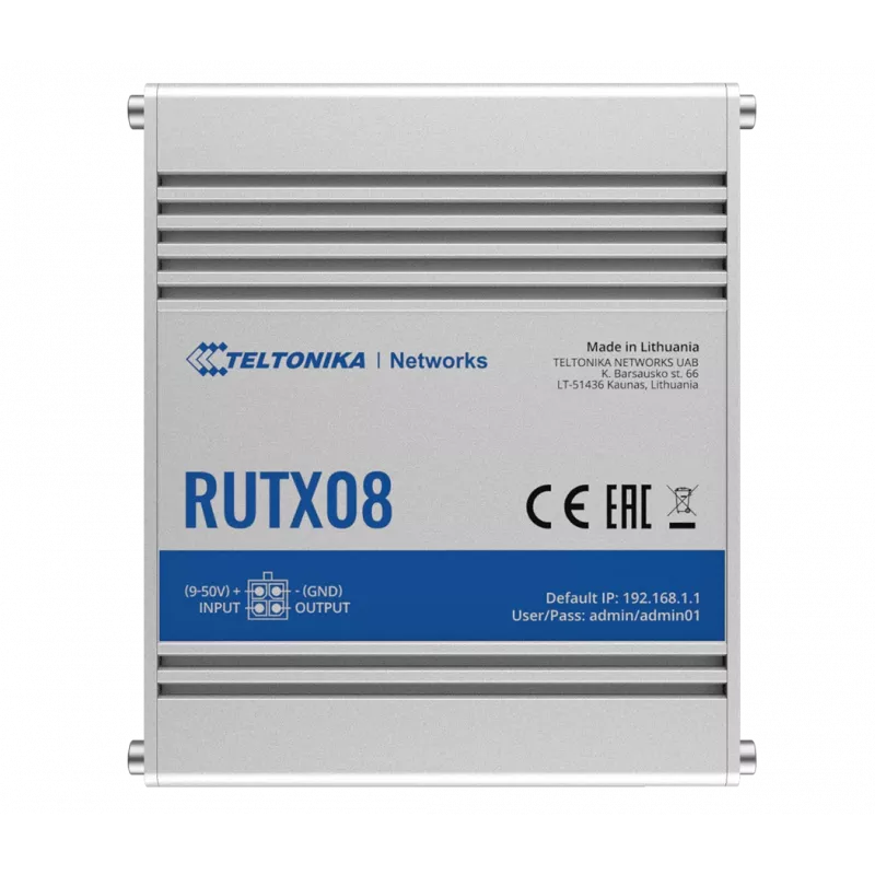 Teltonika RUTX08 wired router Gigabit Ethernet Stainless steel