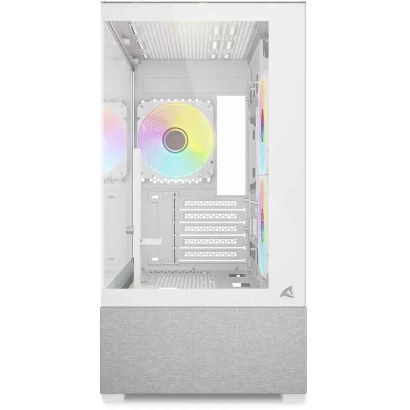 Sharkoon MK7 ARGB mATX Case 2xGlass White