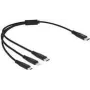 USB Charging Cable DeLOCK 3 in 1 USB Type-C to Lightning Micro USB 30 cm