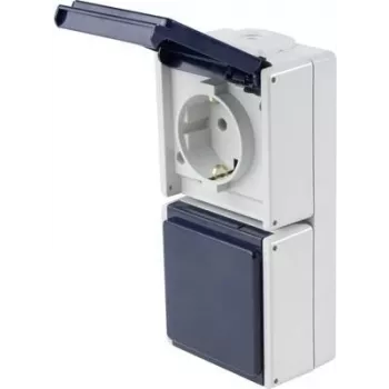 as - Schwabe 62462 Surface-Mount-Socket Outlet IP54 Grey (62462)
