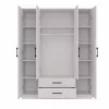 Topeshop ROMANA 160 BIEL KPLB bedroom wardrobe/closet 11 shelves 4 door(s) White