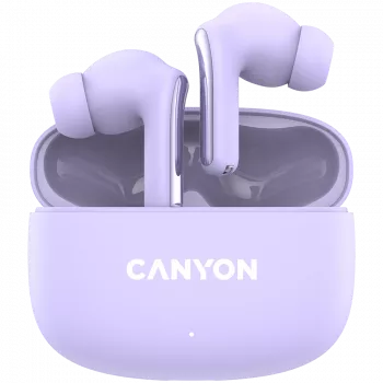 Canyon TWS-9 CNS-TWS9P Headphones – True Wireless – Bluetooth 5.4 – In-Ear – 6h + 30h Laufzeit – USB-C Ladecase – Touch-Steuerung – lilac