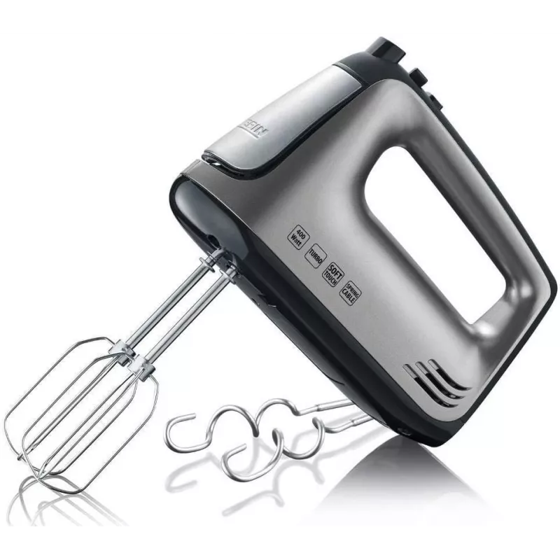 SEVERIN HM 3832 - Hand Mixer - 400 W - Grey-Metallic/Black/Stainless Steel