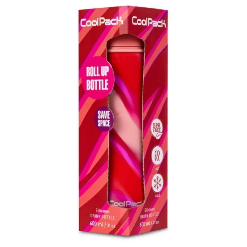 COOLPACK Silicone water bottle Pump 600 ml Girls Pink
