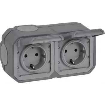 Legrand Plexo NEW APWG Schuko 069742L Socket Outlet 2-way Grey IP 44 5 (069742L)