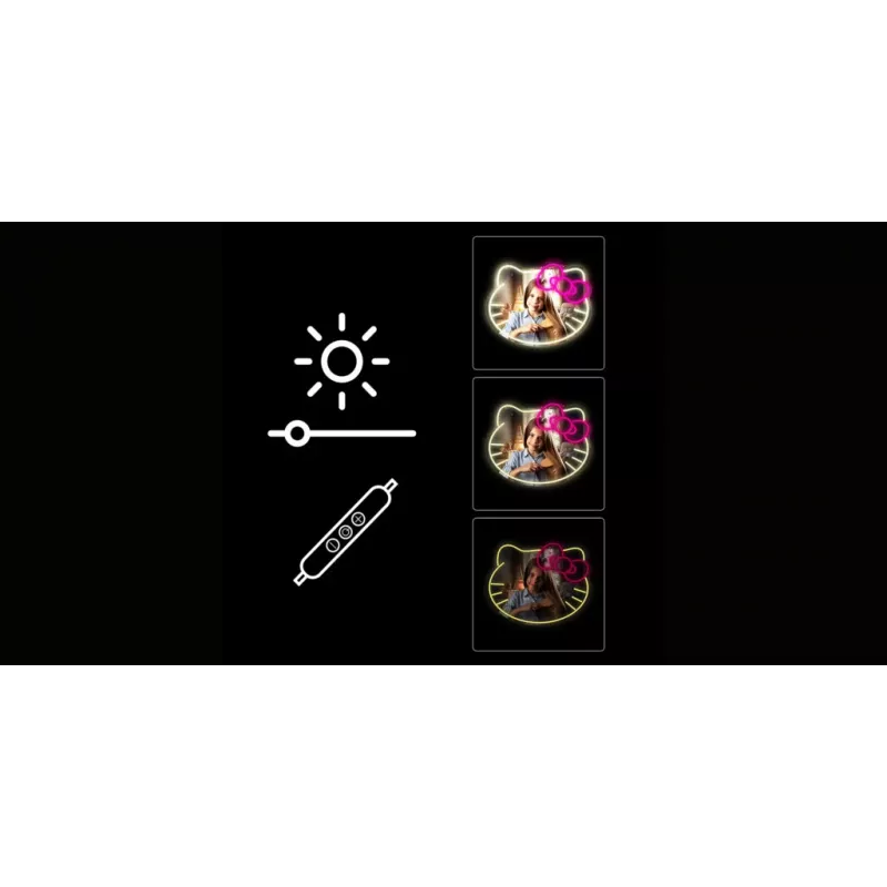LED Neon Mirror Light MANTA MASNL129WH — Cat with Bow Decorative Neon Accent
