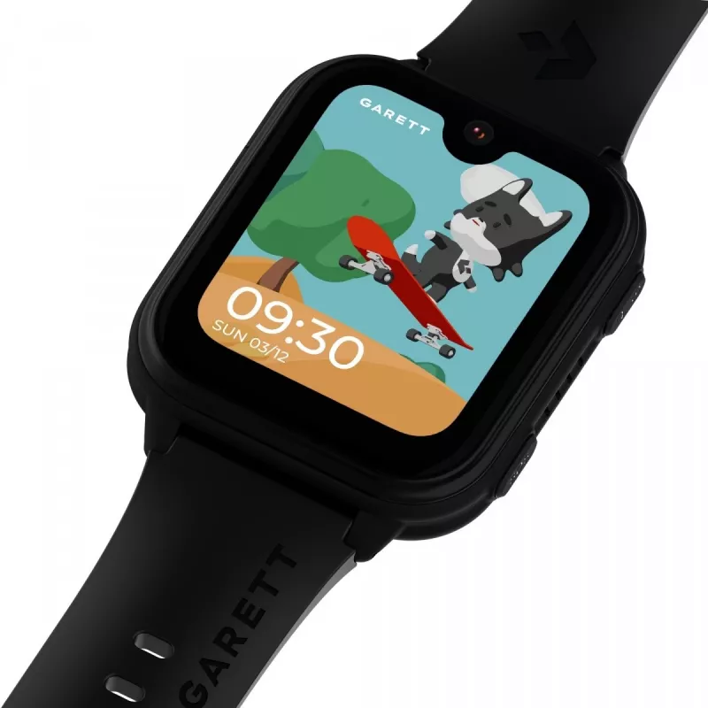Smartwatch Garett Kids Vibe Ai 4G black — kids smartwatch with 4G, GPS tracking, waterproof