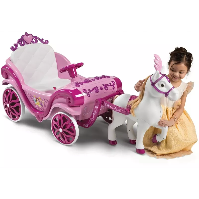 Huffy Electric Disney Princess carriage with horse 6 V pink