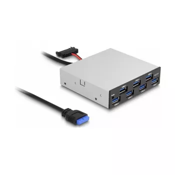 DeLOCK 64207 USB Hub 5000 Mbit/s Black Grey