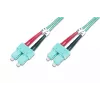 DIGITUS Professional - Patch-Cable - SC multi-mode (M) to SC multi-mode (M) - 2 m - Fibre Optic - 50/125 micrometre - OM3 - Halogen-Free - aquamarine