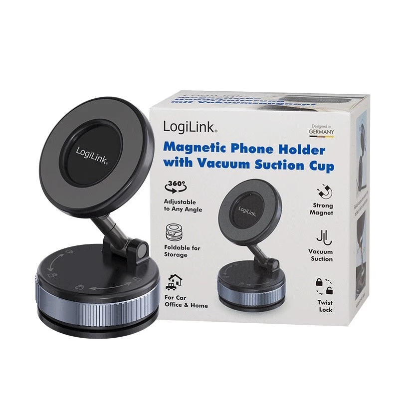Magnetic smartphone hole r with vacuum suction