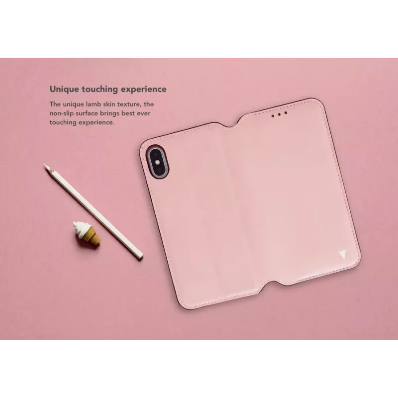 Folio case VixFox for iPhone 7/8 — pink, folio-style protective cover