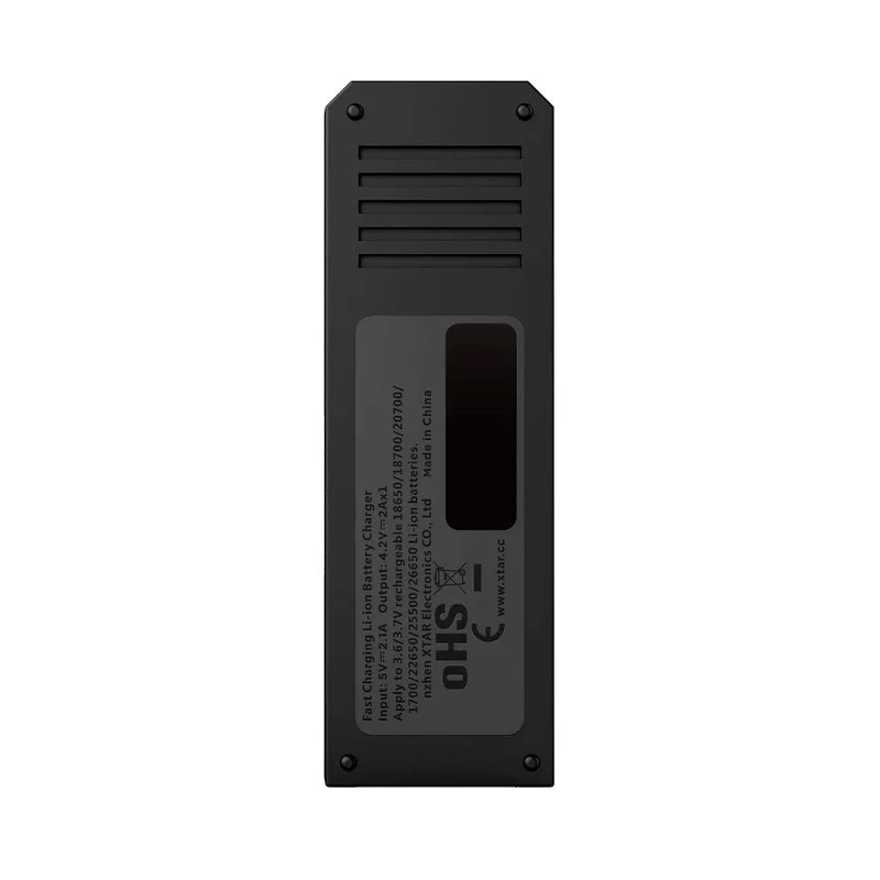 Battery charger XTAR SC1 single‑slot USB‑C for Li‑ion 18650 cells, 1‑bay, black