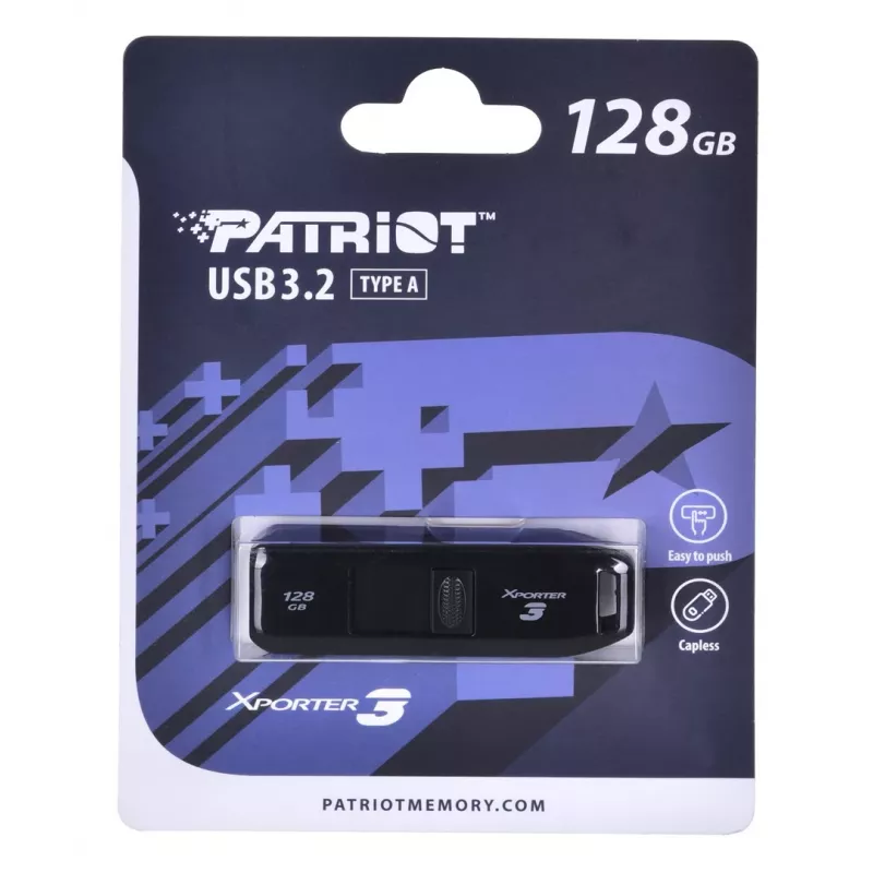 USB flash drive PATRIOT Xporter 128 GB USB Type-A 3.2 Gen 1 (80 MB/s) slide black