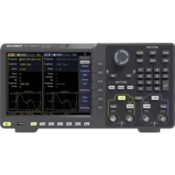VOLTCRAFT FG-30802T Funktionsgenerator mains-powered 1 µHz - 80 MHz 2-channel arbitrary, Rauschen, Puls, Rectangle, Sinus, Triangle (FG-30802T)