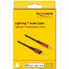 Audio Cable DeLOCK 86587 1.5m 3.5mm Lightning Black