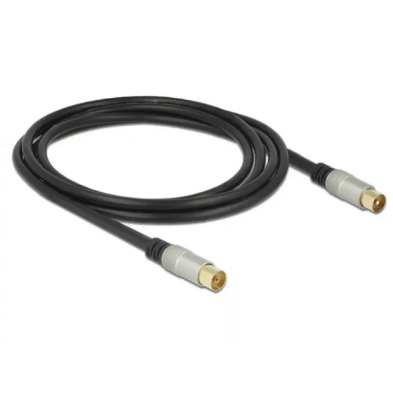 Coaxial Cable RG-6/U DeLOCK 88946 2m IEC Black