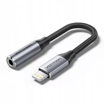 Audio adapter Vention Lightning to 3.5 mm BMBHA, Lightning to 3.5mm wired adapter with 0.1 m cable, grey