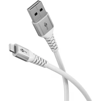 Goobay Lightning auf USB-A Supersoftes Textilkabel mit Metallsteckern, 1 m (74511)