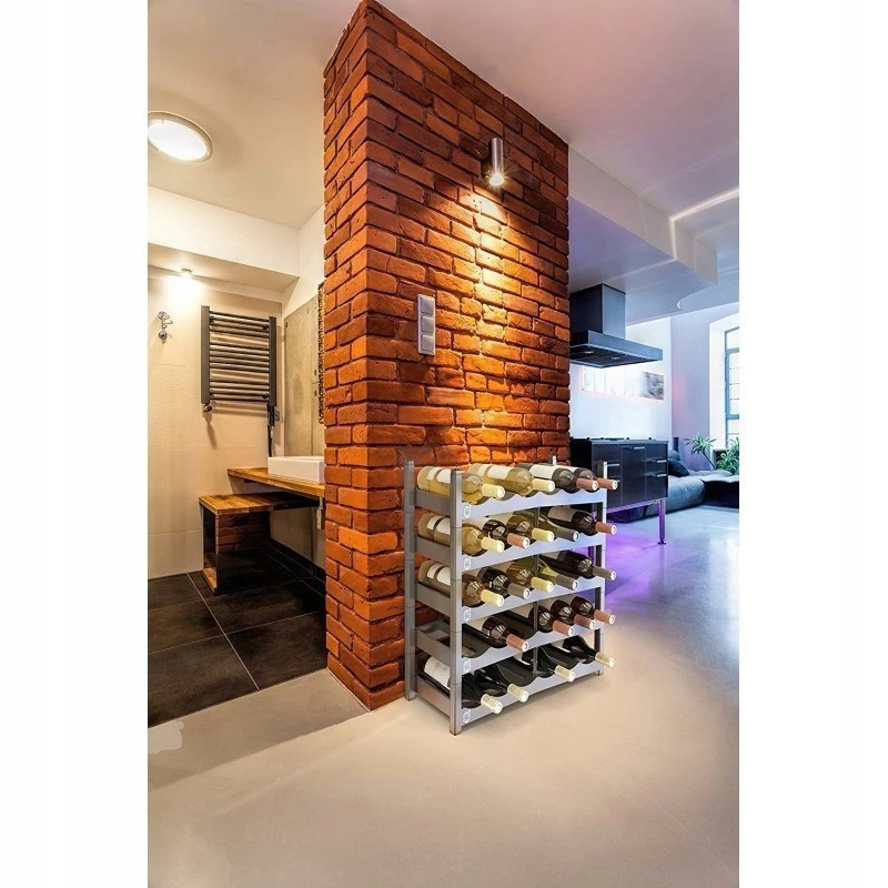 Tabletop wine rack rotho VARIO 6-bottle capacity, foldable, grey, 600×220×140 mm