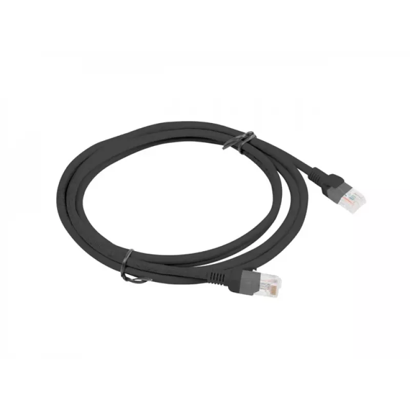 Networking cable LANBERG PCU5-10CC-0200-BK RJ-45 Cat5e U/UTP 2 m Black