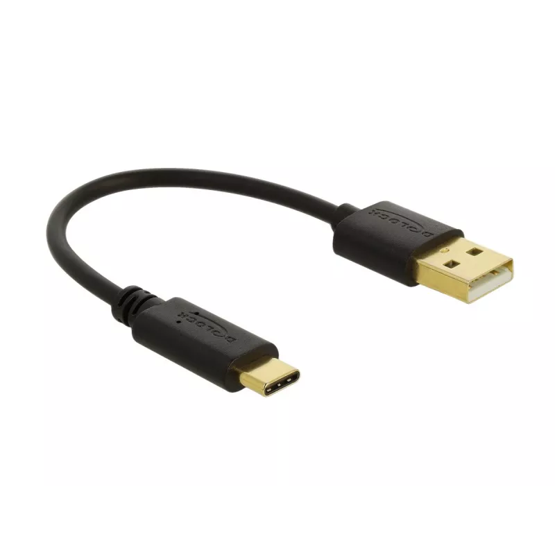 DeLOCK USB Charging Cable Type-A to USB Type-C 15 cm Black