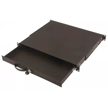 DIGITUS DN-19 KEY-1U-SW 1U Lockable Keyboard Drawer & Document Storage for 19 inch Racks, Black