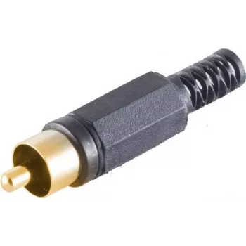 RCA (Cinch) Plug ShiverPeaks 51400-SG — black housing, gold-plated contacts