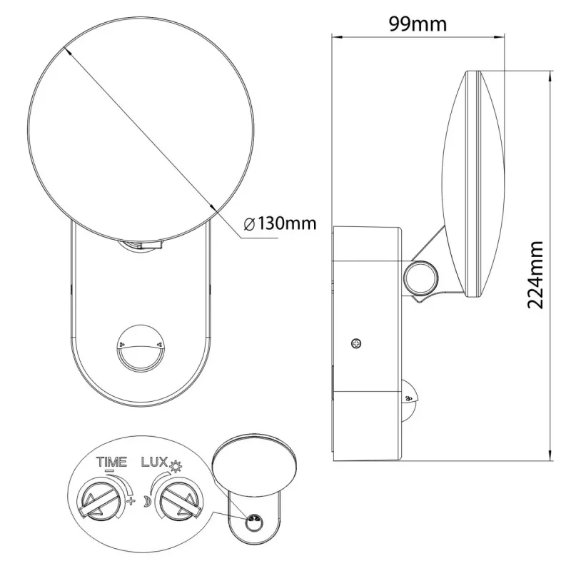Wall Light MACLEAN MCE367 LED with PIR Sensor, outdoor LED wall lamp with motion detector