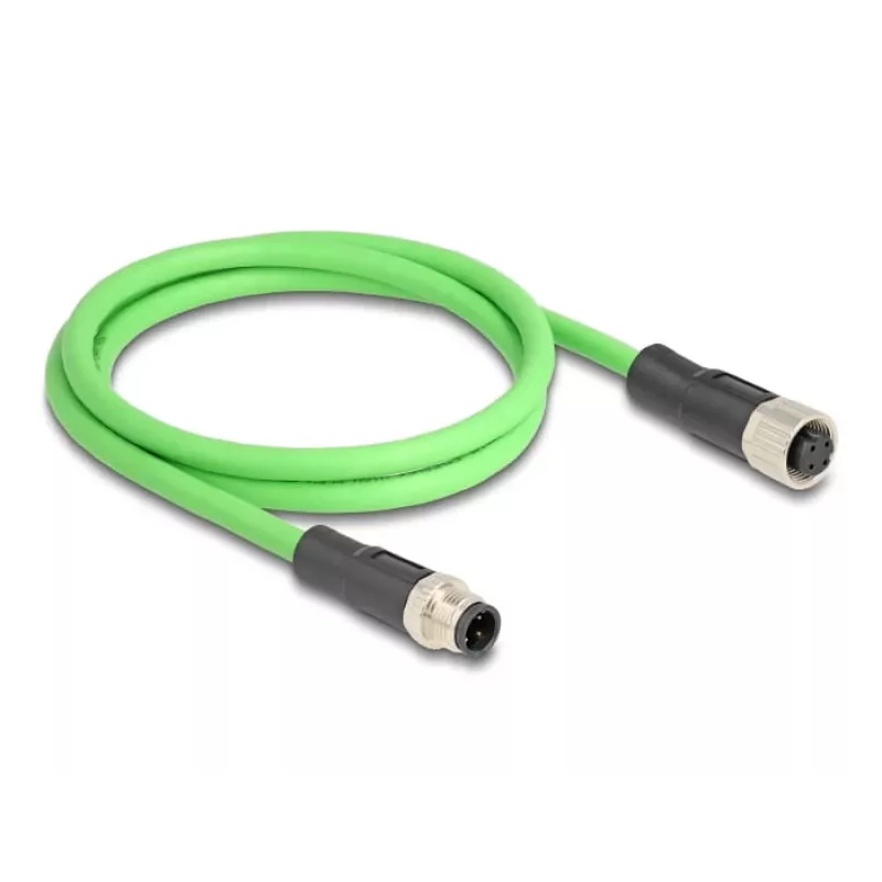 Network Cable DeLOCK M12 Cable D-coded 4 pin male to female PUR (TPU) 1 m