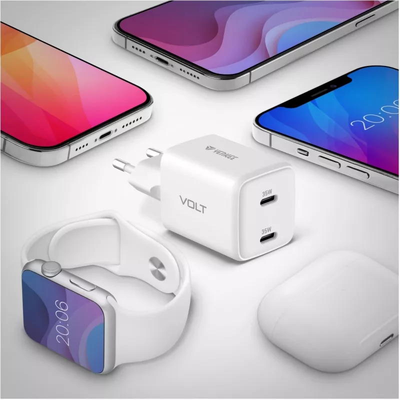Wall USB-C Charger YENKEE G35D 2x18W Power Delivery 3.0 3A